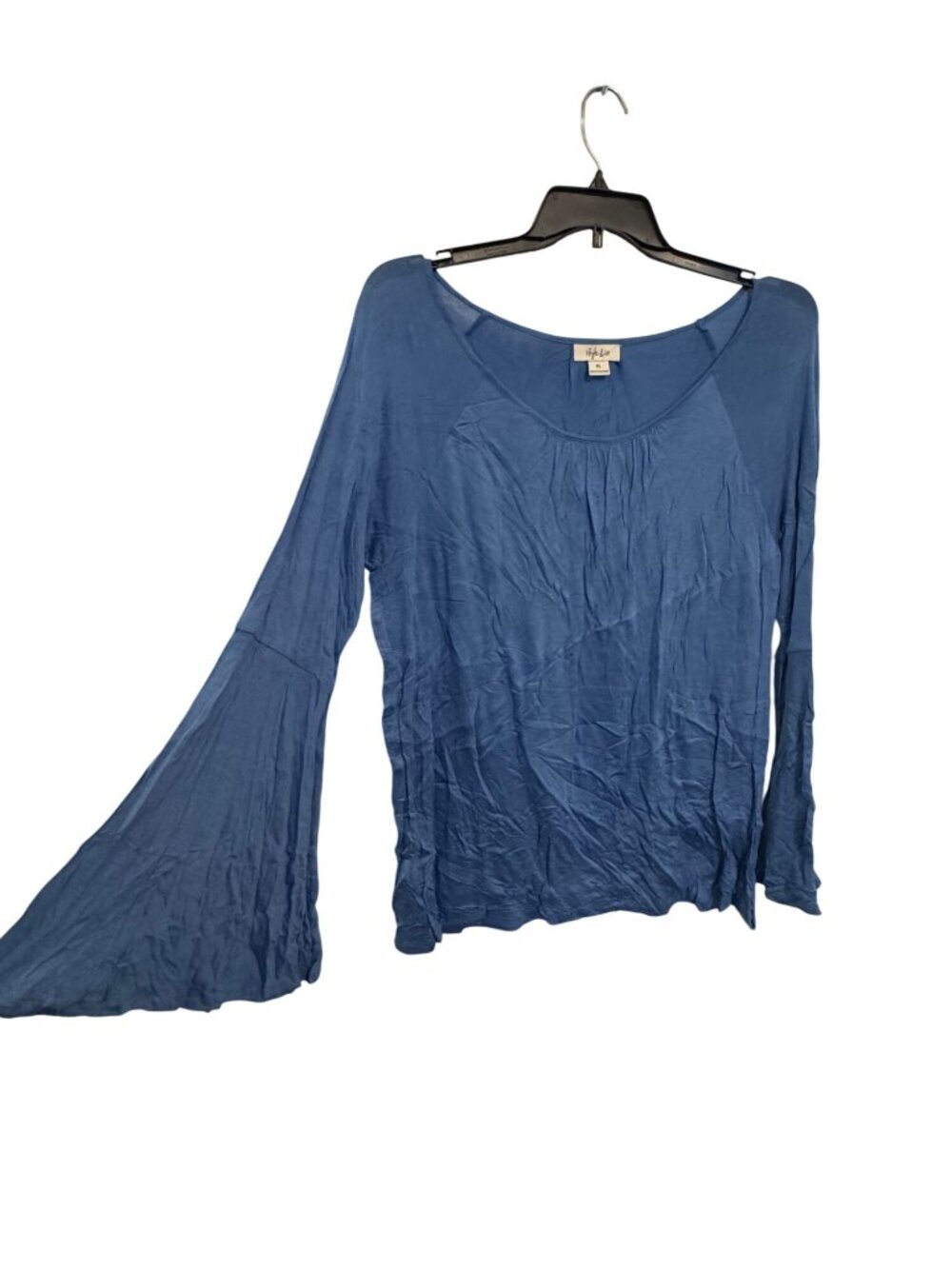Style & Co Blue Bell Sleeve Tunic Top XL Rayon Womens Casual Shirt